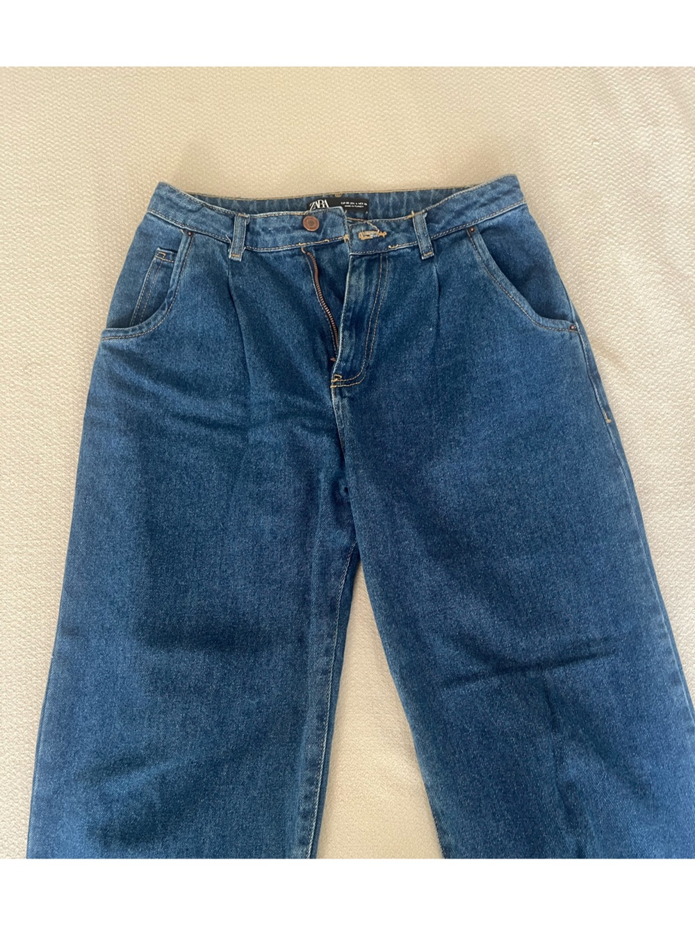 Zara Blue Relaxed Boyfriend Jeans